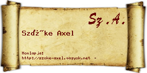 Szőke Axel névjegykártya