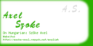 axel szoke business card